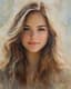 Young Woman with Flowing Hair Art - Classic Portrait Painting for Elegant Home and Gallery Display 6