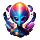 50 Cosmic Visitors UFO Sticker Pack - GlossEdge Collective Space Aliens & UFOs for Creative Projects and Digital Decor 3