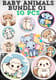 10 pcs Baby Animals Bundle - Charming Animal Sticker Collection for Personal and Creative Projects 3
