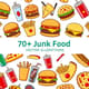 70+ Junk Food Vector Illustrations - CDR Design Bundle - Vibrant Vector Art for Food Branding and Creative Projects 3