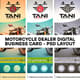 Motorcycle Dealer Digital Business Card - PSD Layout - Modern Editable Business Card Design for Motorcycle Retailers and Professionals 1