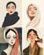 Muted Tone Minimalist Portrait of a Woman with a Scarf - Elegant Ethereal Portrait Art for Contemporary Decor and Creative Projects 6