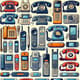 150+ Telephone Device Vector Set - Retro & Modern Phone Illustrations for Designers and Tech Creators 1