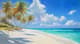 Palm-Fringed Beach - Vibrant Tropical Landscape Art for Relaxing and Inspiring Spaces 6