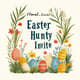 Floral Easter Egg Hunt Party Invite - Elegant Spring-Themed Invitation for Festive Family Gatherings and Creative Hosts 4