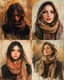 Impressionistic Portrait of a Woman with a Warm Scarf - Expressive Impressionist Portrait Art for Emotional and Timeless Home Decor 4