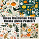 Green Illustration Happy Thanksgiving Postcard - Warm Autumn Greetings for Thoughtful Holiday Connections 5