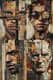 Man Collage Portrait with Wood & Metal Pieces - Artistic Mixed Media Portrait for Creative Personal and Commercial Use 4