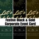 Festive Black & Gold Corporate Event Card - Elegant Business Presentation Template for Corporate and Social Events 1