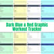 Dark Blue & Red Graphic Workout Tracker - Dynamic Fitness Planner for Personal and Professional Training Success 3