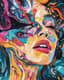 Vibrant Fluid Abstract Female Portrait - Expressive Abstract Portrait Art for Creative Projects and Brand Enhancement 6