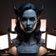 Dark Angel Sinner Girl Bust - Detailed 3D Printing Model for Creative Designers and Hobbyists 5