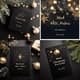 Black Gold White Modern Christmas Eve Card - Elegant Holiday Invitation for Festive Celebrations and Warm Gatherings 1