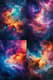 Colorful Nebula Wall Art - Vibrant Cosmic Space Decor for Modern Interiors and Creative Ambiances 4