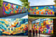 Power of Community Mural - Vibrant Urban Graffiti Art for Creative Spaces and Public Displays 6