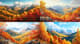 Autumn Mountain Scene - Serene Sunlit Mountain Landscape Art for Creative Decor and Visual Projects 1