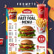 Editable Fast Food Meal Menu PSD Format - Streamlined Restaurant Menu Template for Marketing & Promotions 3