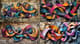 Dynamic Wild Style Mural - Vibrant Urban Graffiti Art for Creative Wall Projects and Street Culture 3