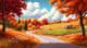 Vibrant Autumn Countryside - Immersive Rural Landscape Art for Seasonal Decor and Creative Projects 5