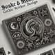 Snake & Moon - Gothic Sticker Design - Dark Mystical Laptop Skins for Personal and Creative Expression 1
