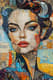 Mixed Media Abstract Female Portrait - Expressive Abstract Portrait Art for Creative Projects and Personal Branding 5