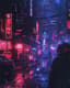 Cyberpunk Space Art - Rainy Street in Neon City - Futuristic Neon Sci-Fi Artwork for Designers and Creators 6