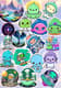 50 Deep Space Set Astronaut & Planet Bundle - Glossy Space Alien Stickers for Creative Projects and Digital Art 6