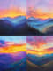 Vibrant Mountain Sunset Pastel Art - Expressive Traditional Pastel Painting for Artistic Decor and Creative Spaces 5