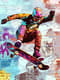 Daring Skateboarder Graffiti Art - Urban Street Style Character Graffiti for Dynamic Visual Impact 6