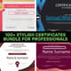 100+ Stylish Certificates Bundle for Professionals - Modern Virtual Certificate Templates for Business and Educational Use 3