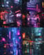 Cyberpunk Space Art - Rainy Street in Neon City - Futuristic Neon Sci-Fi Artwork for Designers and Creators 1