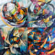 Kinetic Abstract Intersecting Lines & Shapes - Dynamic Abstract Art for Modern Creative Spaces 4