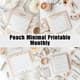 Peach Minimal Printable Monthly - Clean & Modern Planner for Effective Time Management and Goal Tracking 1