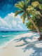 Tropical Beach Painting - Serene Coastal Landscape Art for Relaxing Spaces and Creative Decor 6