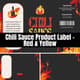 Chili Sauce Product Label - Red & Yellow - Vibrant Food & Drink Packaging Template for Commercial Branding 5
