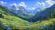 Summer Mountain View - Serene Landscape Art for Tranquil Spaces and Creative Decor 5
