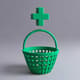 Green Basket with Plus Symbol - Versatile 3D Printing Model for Creative and Functional Projects 5