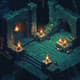 Dungeon Scene with Flickering Torches - Retro Pixel Art Ambience for Game Developers and Digital Creators 6