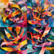 Lyrical Abstract - Ribbon-Like Dynamic Forms - Expressive Abstract Art for Contemporary Spaces and Creative Projects 1
