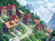 Mountain Village Pixel Art Scene - Charming Pixel Art Landscape for Game Developers and Digital Storytellers 1