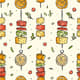 100 Culinary Artistry Patterns - Vibrant Food & Fruit Designs for Creative Prints and Branding 4