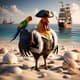 Pirate Rooster Cartoon Model - Playful 3D Printing Cartoon Rooster for Creative Designers and Hobbyists 6