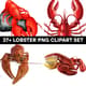 37+ Lobster PNG Clipart Set - Vibrant Vector Nest Studio Animal Illustrations for Creative Wildlife Projects 4