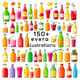 150+ Beverage Vector Illustrations - CDR Drinks and Bottle Art Collection for Designers and Marketers 1