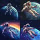 Sci-Fi Astronaut Floating Pixel Art - Retro Futuristic Pixel Characters for Game Devs and Digital Creators 3