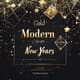 Gold Modern New Years Eve Party Invitation - Sleek Contemporary Design for Elegant Celebrations and Memorable Festivities 6