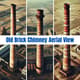 Old Brick Chimney Aerial View - Cinematic Aerial Stock Video with Timelapse and Slow Motion for Filmmakers 4