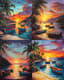 Tropical Sunset Palette - Vibrant Landscape Art for Creative and Commercial Projects 4
