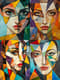 Earthy Cubist Portrait of a Woman with Intersections - Contemporary Cubist Portrait Art for Studio Creatives and Collectors 3