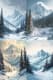 Winter Mountain Scene - Serene Snowy Mountain Landscape Art for Calm and Inspiring Visual Spaces 4
